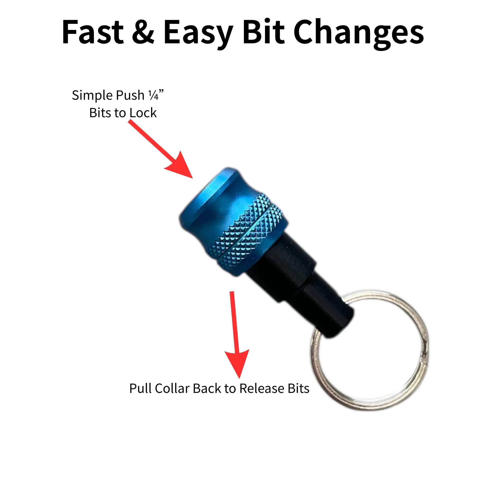 5PCE One Touch Keychain Bit Holders