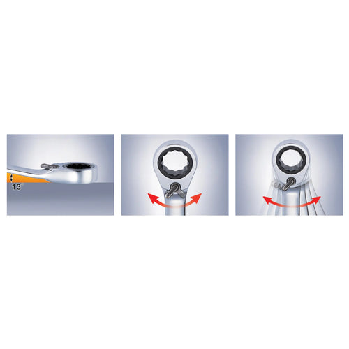 11PCE Ratcheting Reversible Metric Spanner with Pouch Set