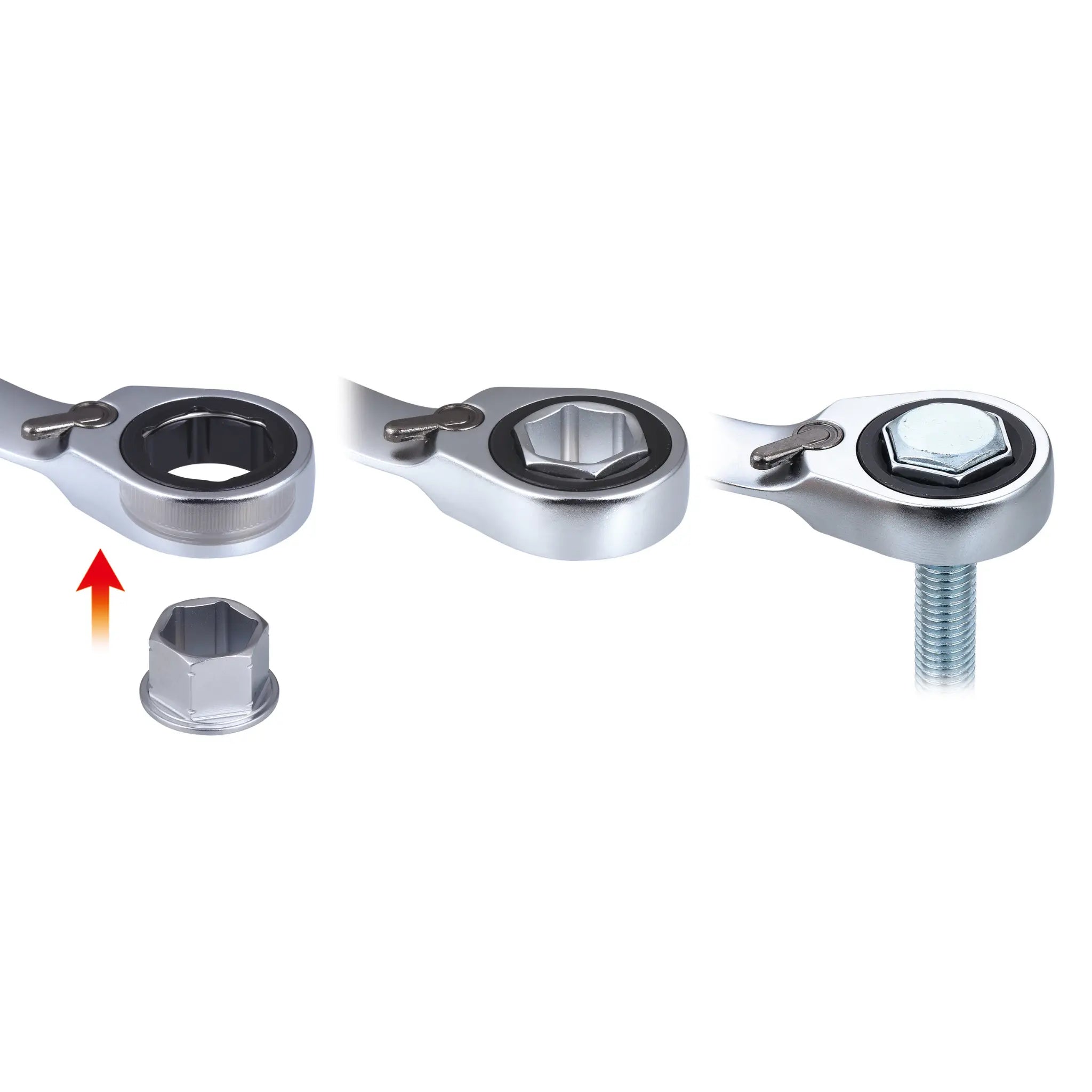 REOTORC 13PCE 6-Point Double Off Ring Driver Ratcheting Reversible Spanner with Adaptor Set