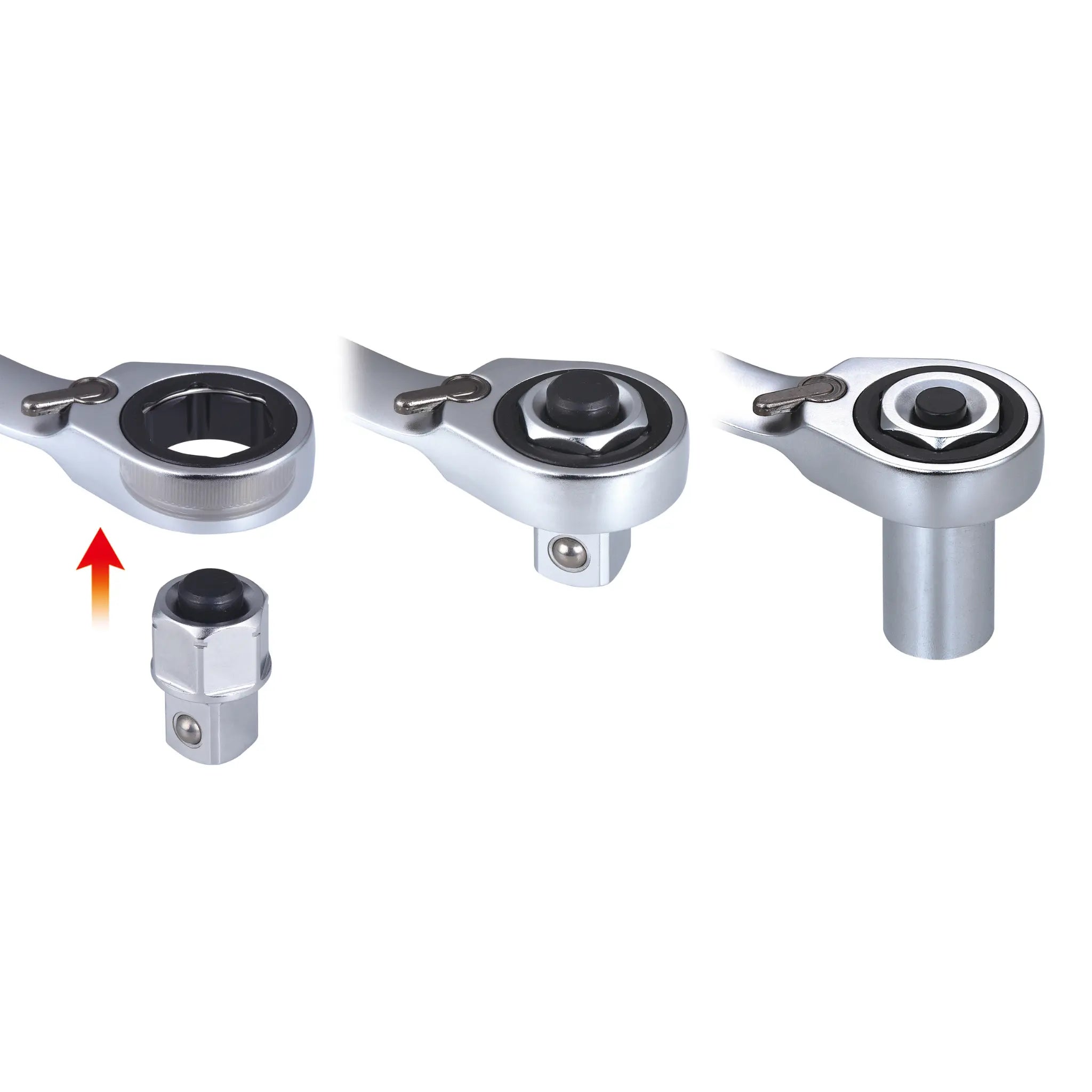REOTORC 13PCE 6-Point Double Off Ring Driver Ratcheting Reversible Spanner with Adaptor Set