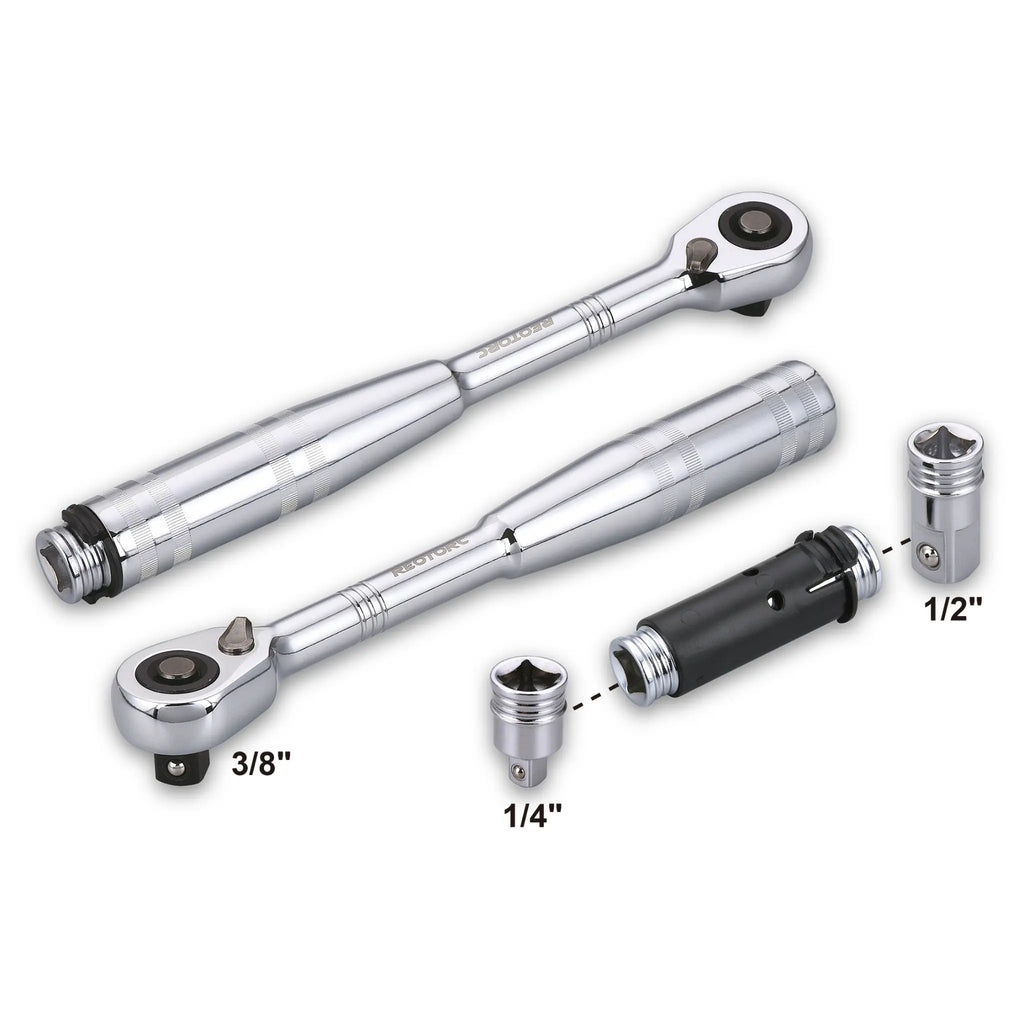 REOTORC 3-IN-1 Hollow Type Ratchet with 2PCS of Socket Adaptor
