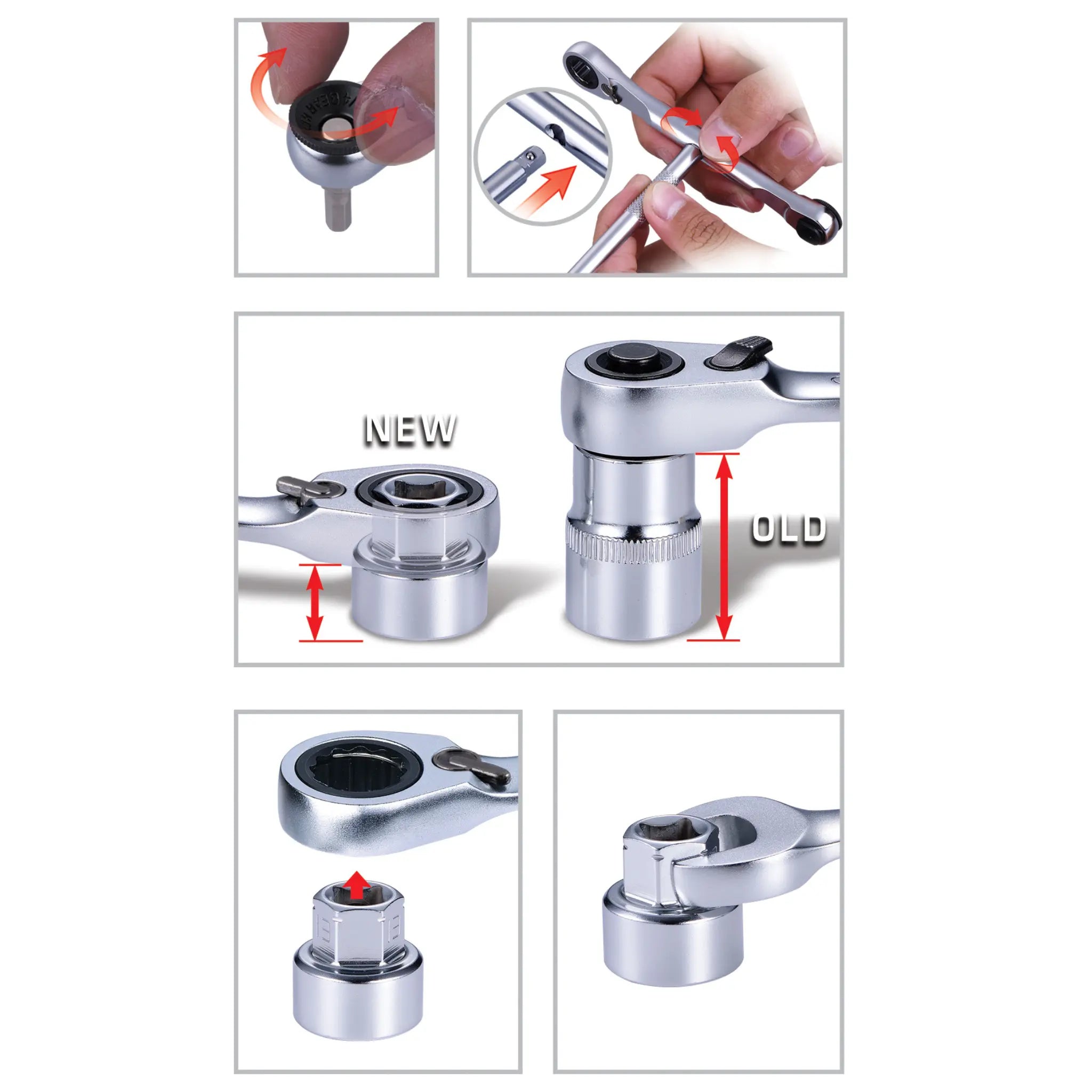 REOTORC 25PCE 11mm Ring Stop with 1/4" Bit Ratchet and Low Profile Socket Set
